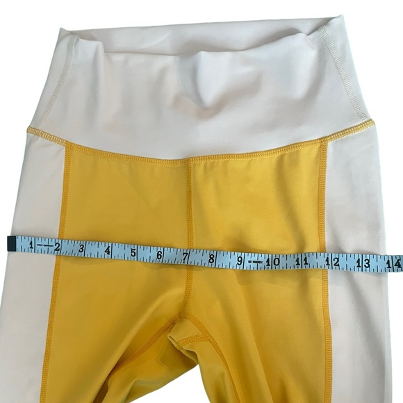 NEW with tags- All Fenix Anthropologie Charlie Yellow/cream 7/8 Legging Small - Picture 6 of 13